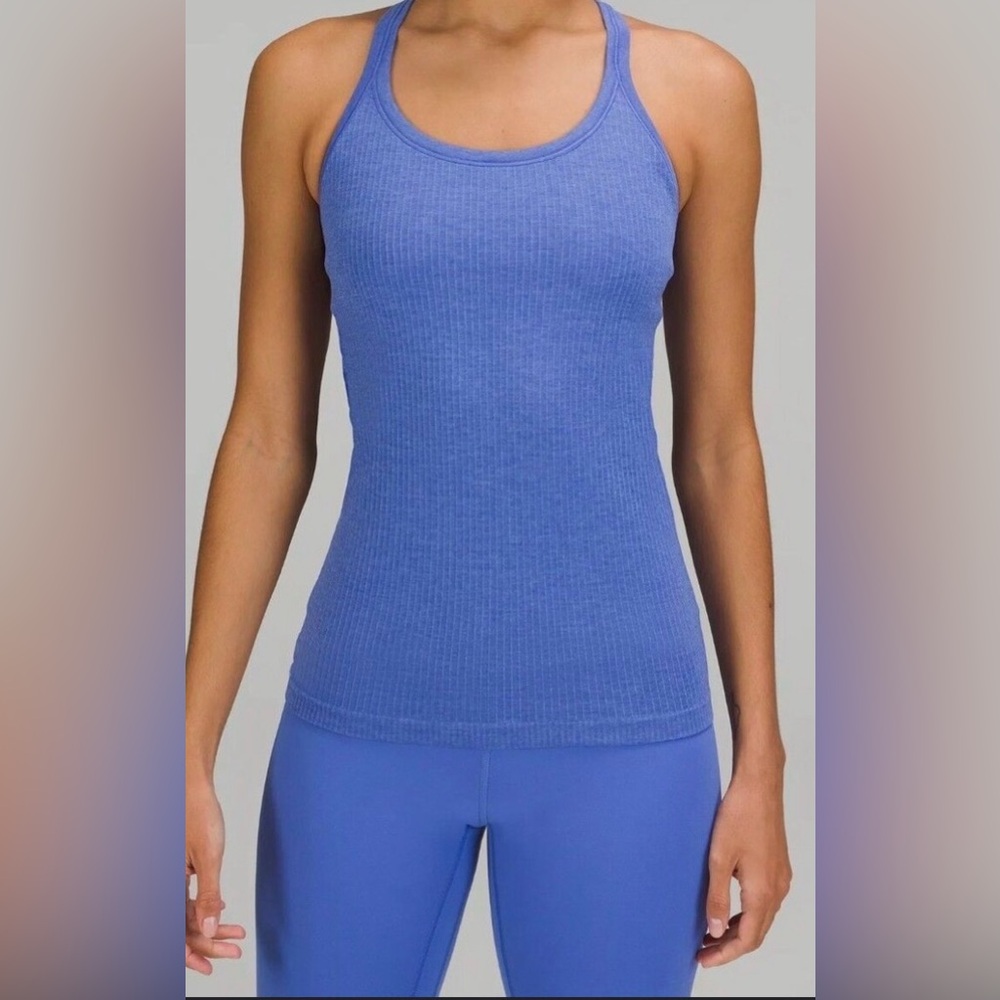 Blue Ribbed Tank Top Lululemon size 4